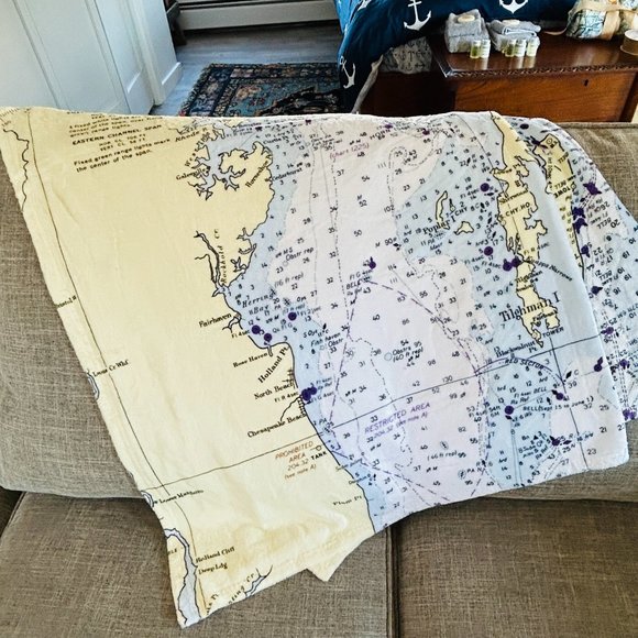 NEW without TAGS PLUSH Chesapeake Bay Bridge/Chesapeake Channel Span Blanket - Picture 1 of 7